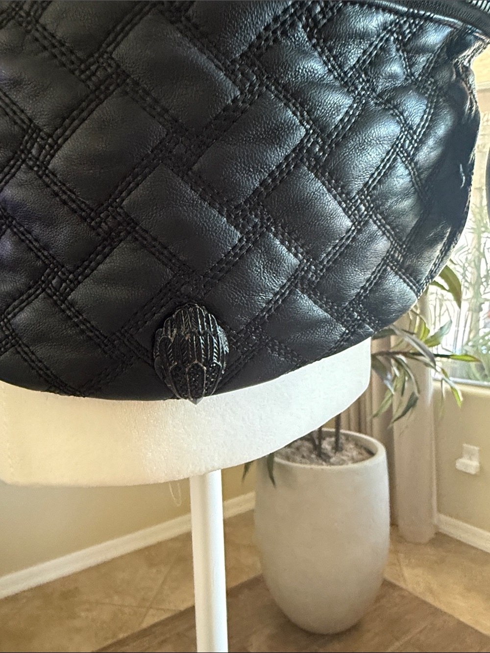 Kurt Geiger Quilted Black Leather Crossbody Belt Bag - Picture 3 of 7